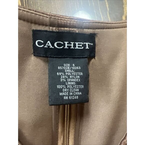 90s cachet copper brown silky, crop crossover jacket/blouse, rare, vintage Sz 6 - Picture 4 of 5